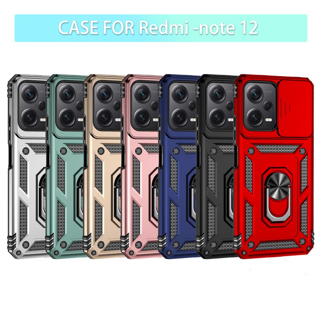 Чехол для Redmi Note 12 5G, чехол для Xiaomi Redmi Note 12 Fundas, слайд-объектив, кольцевой держатель для окон, защитный бампер Redmi Note 12 Pro