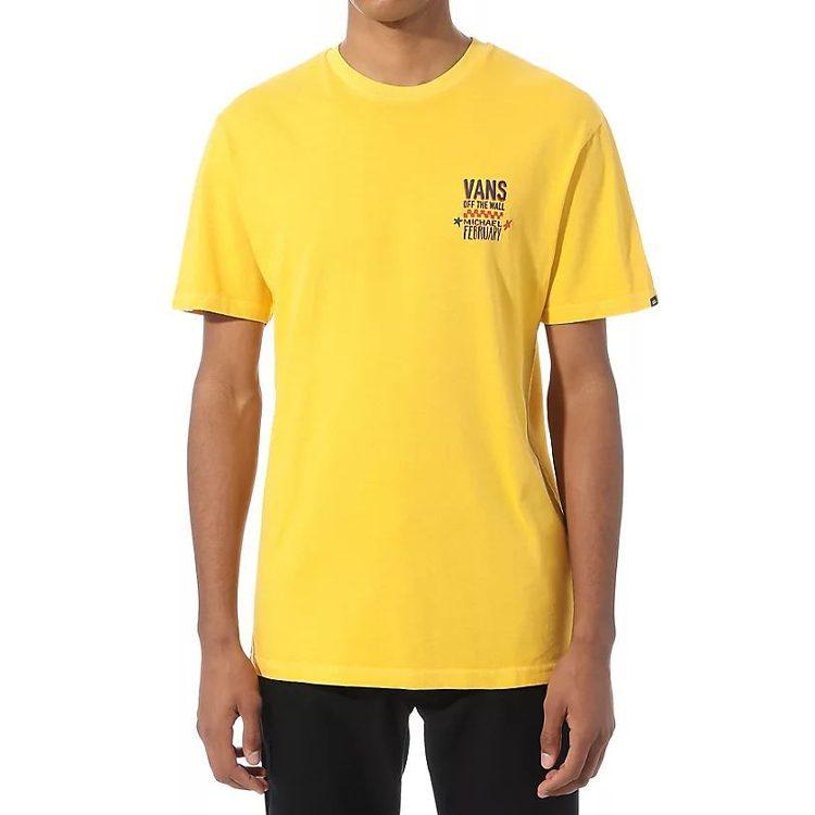 Vans Футболки Mikey Унисекс Желтые С круглым вырезом Умеренный прямой крой VN0A4RP785W