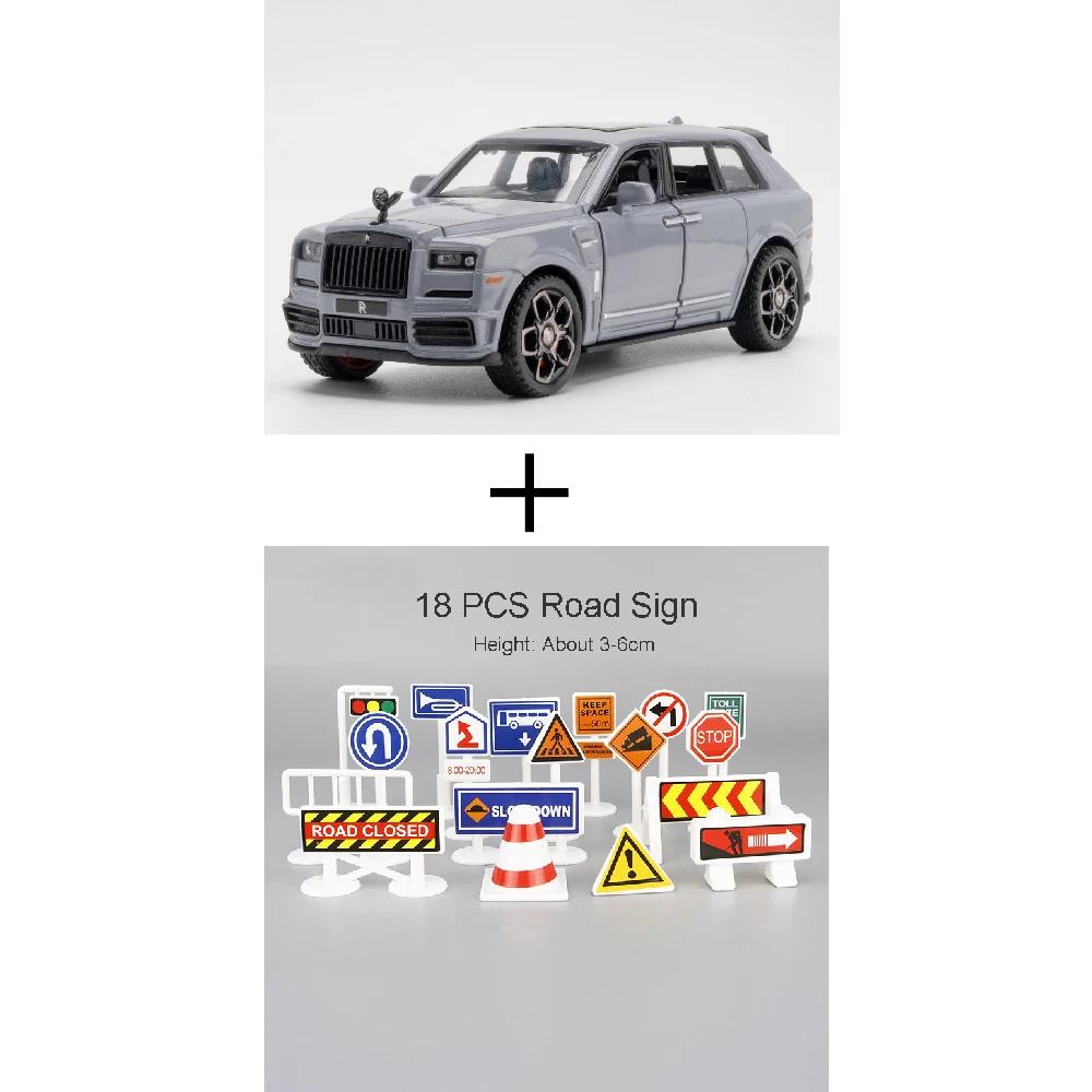 1:36 Scale Cullinan Toy Car Model Alloy Diecast Rubber Tires Sound Light Pull Back Simulation Toy Vehicles Models for Adult Toys