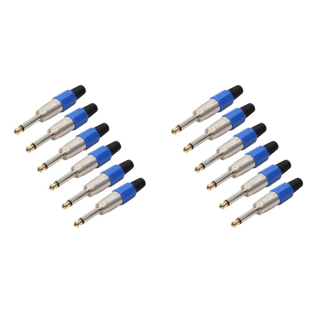 6PCS Mono Sophomore Core Amplifier Microphone Plug 6.35mm Male Plug To RCA Female Audio Jack Connector For Microphone