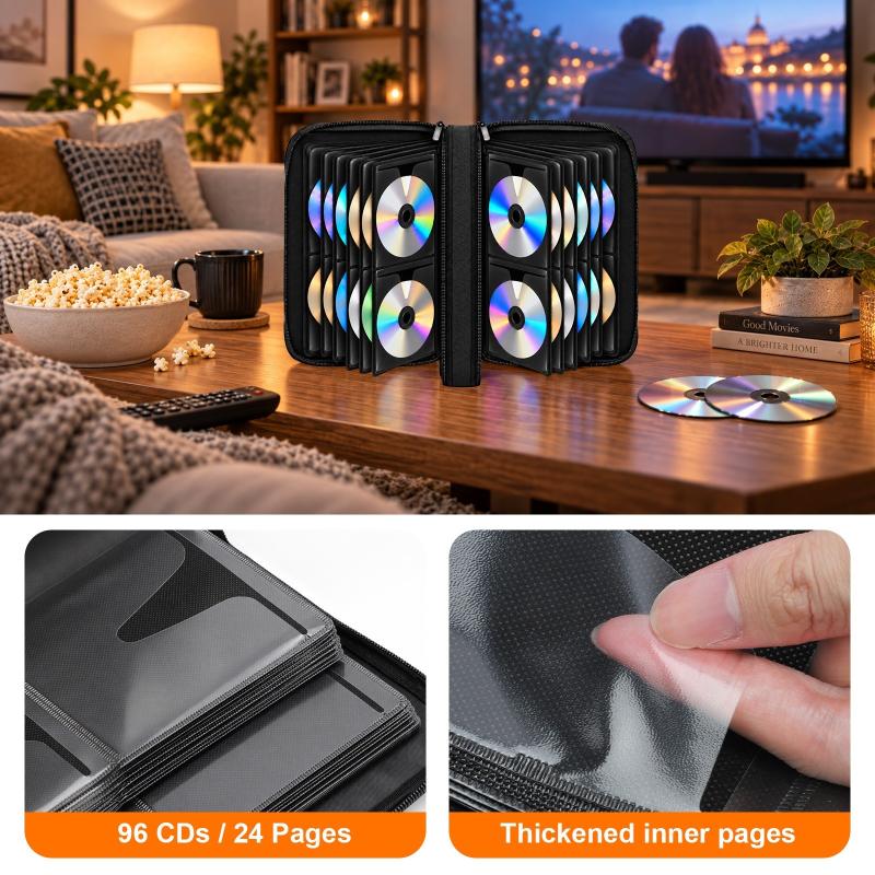 Портативная сумка для хранения CD и DVD, большая вместимость, с ручкой, из холста, для дома, автомобиля, офиса, путешествий