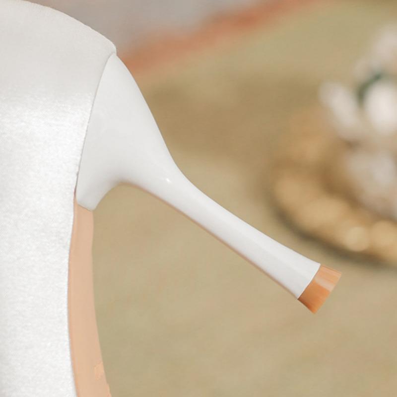 New Pointed Stiletto Shoes Large Size Plus Wide Pearl Women's High Heels Wedding Shoes Bridesmaid Shoes Rhinestone Fashion