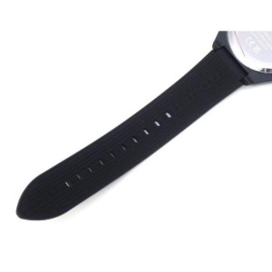 Часы кварцевые Armani Exchange AX4600 Classic Signature с открытой коробкой – Белый циферблат, черный силиконовый ремешок