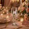 Enamel Clear Stemmed Cup Transparent Flower Embossed Cup Elegant Gift Wine Glass  Christmas