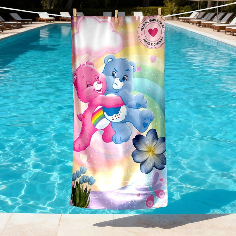 Care Bears Print Beach Towel Design, Soft, Lightweight. for Home Bathroom, Spa, Pool, Yoga, Surfing, Camping, Gift for Family, Friend