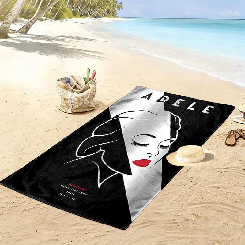 Adele POSTER Print Beach Towel, Large Soft Quick Dry Towel for Beach Camping Swimming