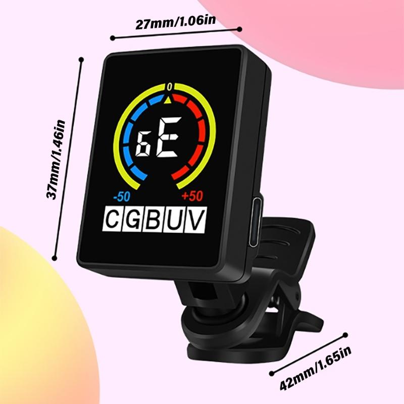 Digital Electric Tuner, Guitar Capo Metronome Rotatable Musical Instrument Tuner