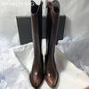 Остроносые женские высокие сапоги из кожи, массивные, модные, сексуальные, на высоком каблуке, 2025, трендовые, готические, гладиаторские туфли-лодочки, зимние, новые, Botas Mujer
