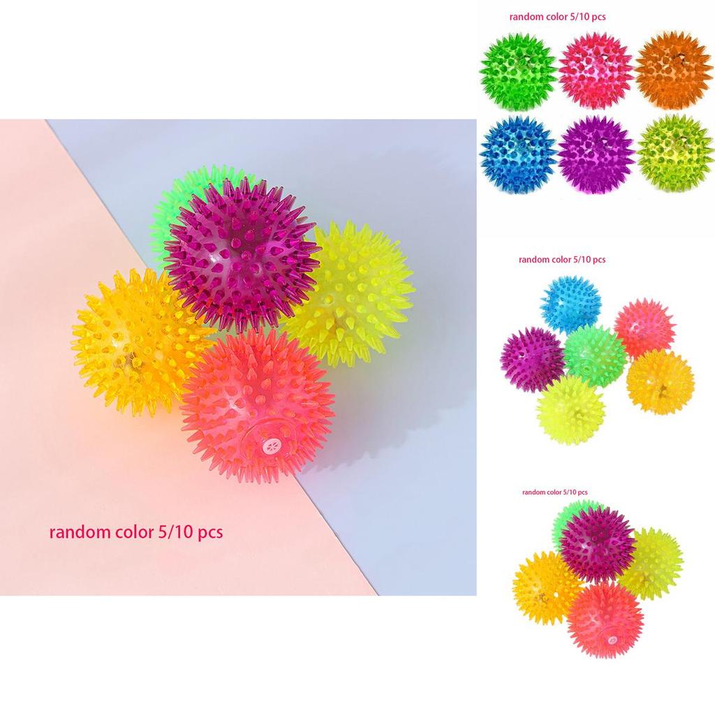 Оптовый мяч для питомца, мигающий и колючий, случайного цвета, материал TPR