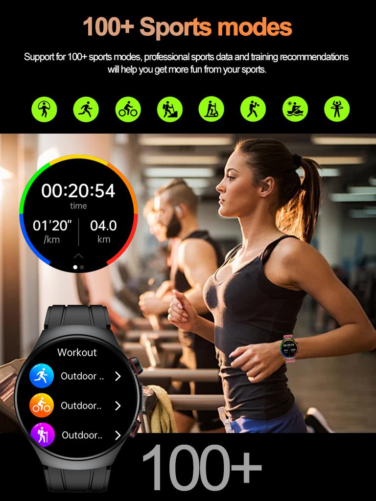 SACOSDING New ECG+PPG Smart Watch 1.43" AMOLED Display Men 100+ Sports Modes Watch Bluetooth Call Blood Pressure Health Monitor IP68 Waterproof