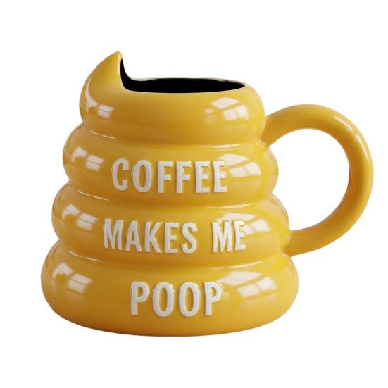 Poop-Shaped Coffee Mug for Coffee Lovers 350ml Hilarious Bathroom Cup Resin Quirky Morning Cup Funny Gag Gifts for Friends