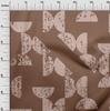 oneOone Cotton Flex Brown Fabric Geometric Half Circle Dress Material Fabric Print Fabric By The Yard 40 Inch