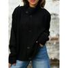 Fall Winter New Women's High Neck Button Down Knit Cardigan Sweater Coat Fashion Knitwear For European American Crossborder