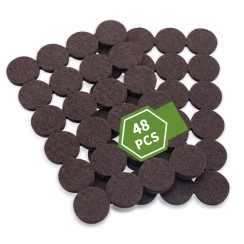 48 Felt Furniture Pads for Hardwood Floors, Furniture Pads, Floor Protectors for Hardwood Floors, Round Felt Furniture Pads, Dark Brown