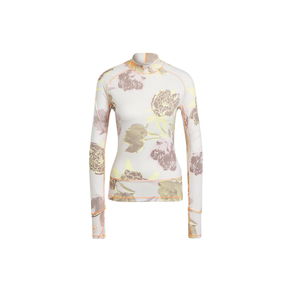 Adidas X Stella McCartney Long Sleeve Cropped Tee With Floral Print Women Tops Mica-Pink IN3634