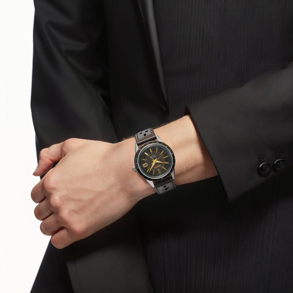 Seiko Presage 50м Водонепроницаемые Кварцевый Механизм Кожаный Ремешок Часы Мужские Часы SSK013JC