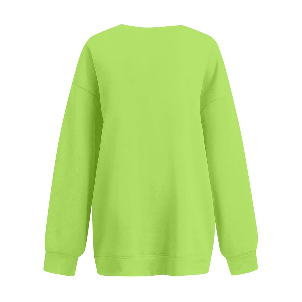 Женская повседневная мода с длинным рукавом и принтом, с круглым вырезом, свободная толстовка