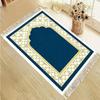 Velvet Islamic Salat Mat Simple Black Gold Blue Floral Mihrab Pattern Portable Anti Slip Prayer Rug Eid Gift