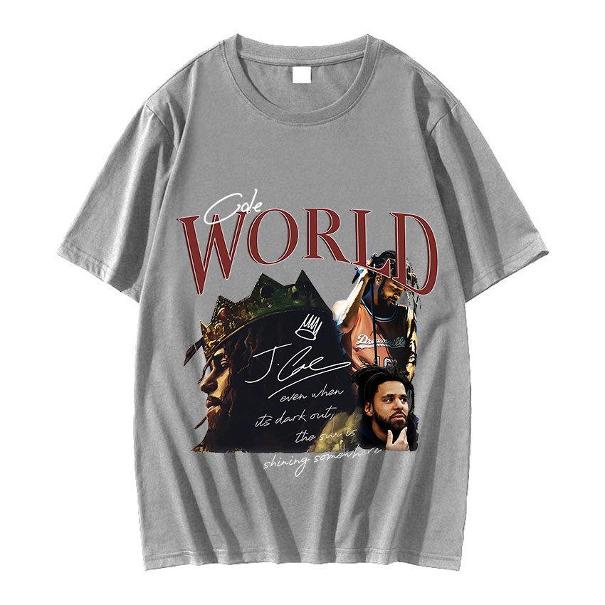 J Cole Retro Graphic100% Cotton Tshirt 90s Rapper Hip Hop Style Short S