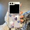 Love Heart Print Clear Folding Phone Case For Samsung Galaxy Z Flip 7 6 5 4 3 Hard Transparent Cover For Samsung Z Flip7 Flip6