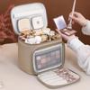 Женская косметичка Портативная Большого размера Косметичка Туалетная принадлежность Дорожный чехол Водонепроницаемый ПУ Наружное путешествие Косметичка
