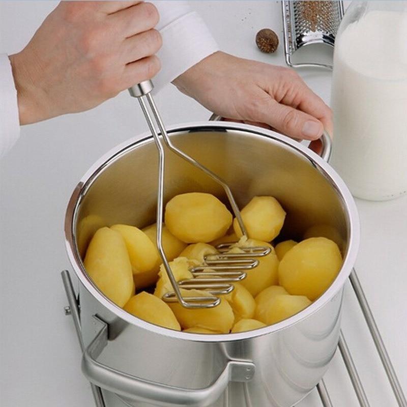 Potato Press Stainless Steel Potato Press Manual Masher Kitchen Gadget Potato Garlic Press