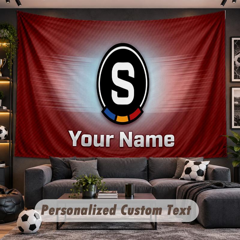 Sparta Prague Personalized Tapestry Support Custom Name, Wall Art Home Decoration