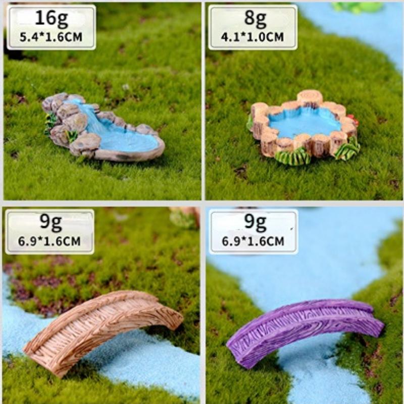 Landscaping Crafts DIY Ornaments Miniature Landscape Ornaments Miniature Miniature Garden Water Well Bridge Retro House Fairy Tale Garden