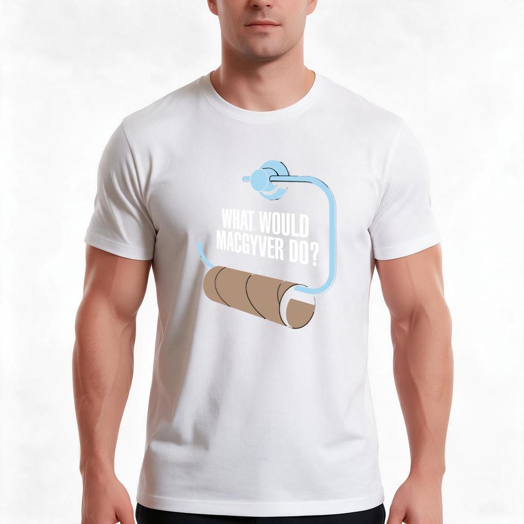 What Would Macgyver Do Funny Toilet Roll Tshirt Summer Casual Cotton Tee Oversized Streetwear Tops Vintage Graphic Print
