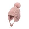 Yousheng Children Hat Thickened Wool Knit Hat with Pom-Pom Ball Decor Extended Ear Flaps Design Fleece Lining Warm Winter Hat