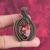 Медный кулон с тулитом кулон, обмотанный медной проволокой драгоценный камень медные украшения ручной работы очень красивый украшение из проволоки подарки для женщин