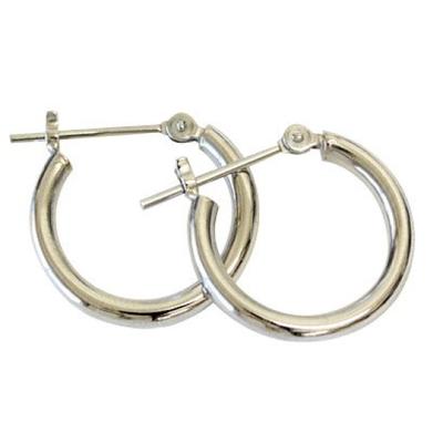 Серьги-кольца из платины x 15 мм Pt900 1 пара на оба уха [Jewelry Excellente] 2,0 мм
