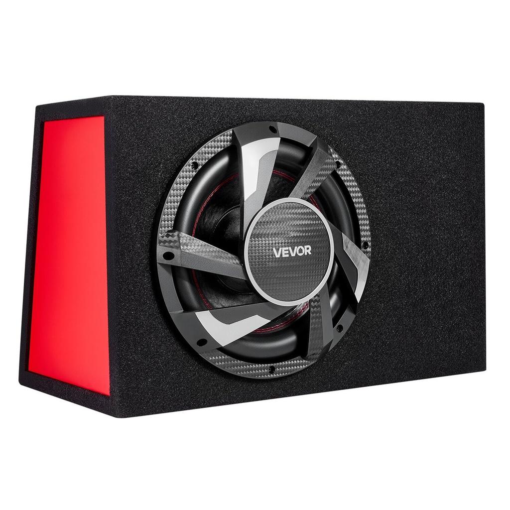 Subwoofer Bass Package, 305mm, 245W RMS, Complete Car Audio Subwoofer and Amp Package, with Loaded Enclosure, Built-in Amplifier, and Wiring Kit, Slim
