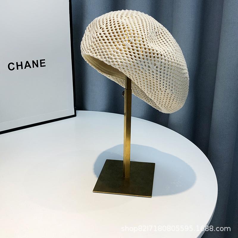 New Ins Popular Summer Cool Hollow Solid Beret Hat For Wome Fashion Cap Spring Top Quality Girls Boina Outdoor Party Gift