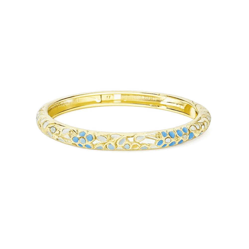 Traditional Flower Crystal Bangle Colorful Women's Hand Bracelet Vintage Cloisonne Bangle  Ladies