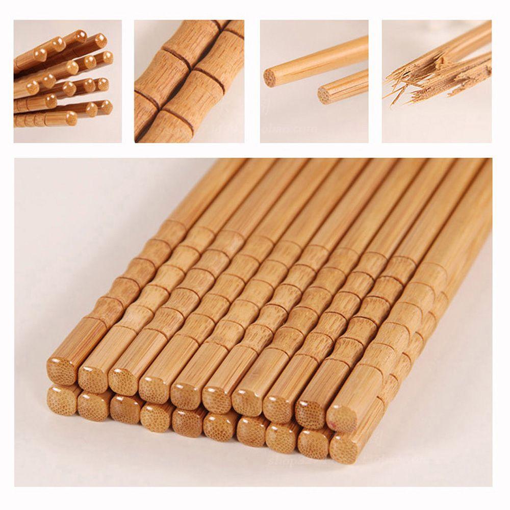 Chinese Food Natural Bamboo Home & Kitchen Dinnerware Wood Chopsticks Wooden Tableware Flatware