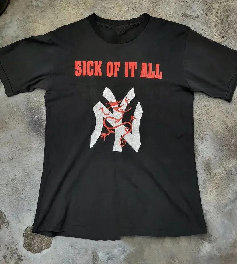 Unisex Short Sleeve Crew Neck Cotton T Shirt Sick Of It All
