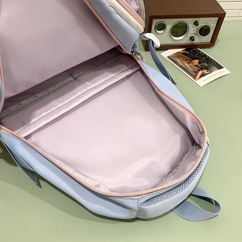 Студенческий рюкзак в стиле колледжа, цветной блок, для девочки, многокарманный, большой вместимости