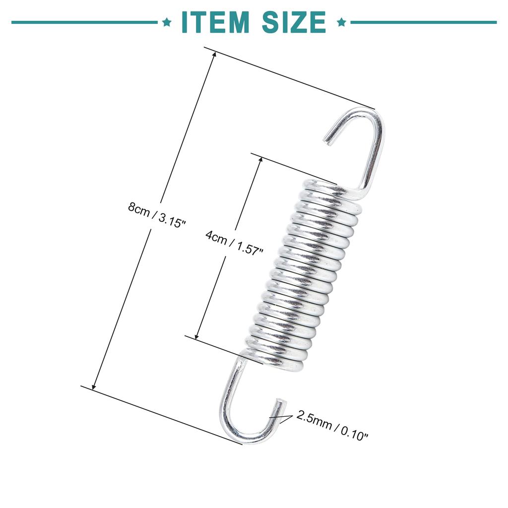 ACROPIX Motorcycle Main Stand Bracket Kickstand Return Spring Side Stand Spring Silver Tone 1pc