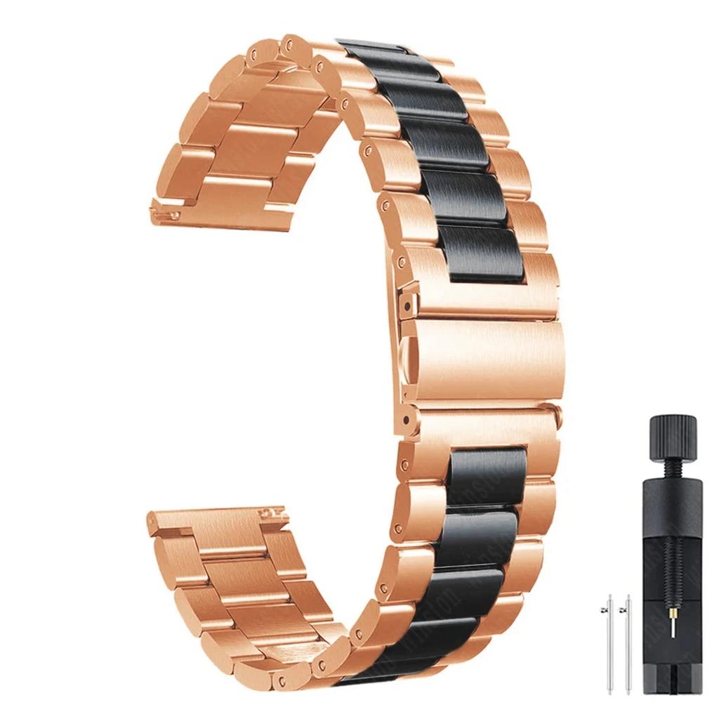 Ремешок из нержавеющей стали 20 мм 22 мм для Samsung Galaxy Watch 7 6 5 4 5Pro 40/44 мм 4/6 Classic 43 47 мм Металлический ремешок для Huawei GT5 4Pro