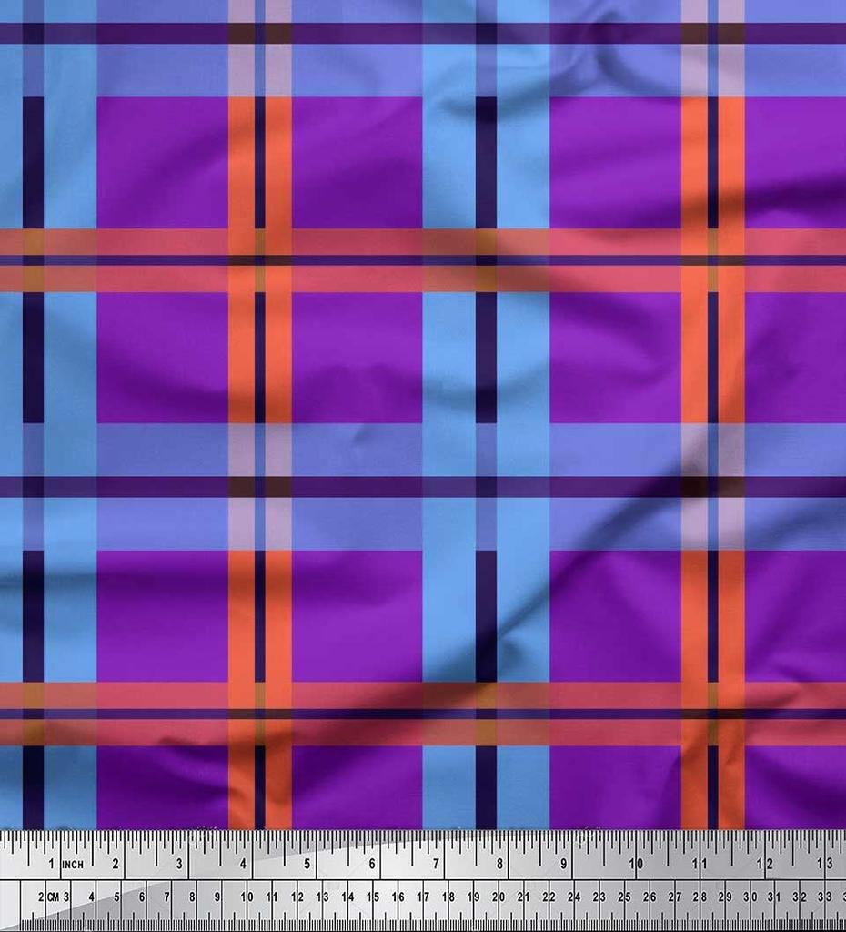 Soimoi Ткань японский креп-сатин в клетку с принтом в клетку швейная ткань метр 42 дюйма