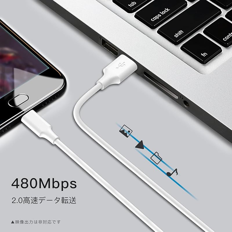 Acbands USB Type C Cable [Set of 2 / 0.25m+0.5m White] QC3.0 Compatible 3A Silicon Material Flexible Data Cable USB-A&USB-C Smooth and Soft Data Cable