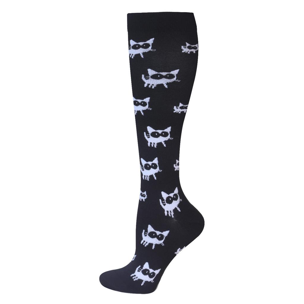 Unisex Compression Socks Calf Pressure Stockings Compresse Sports Marathon Varicose Veins Yoga Men Women Nurse Cartoon Pattern