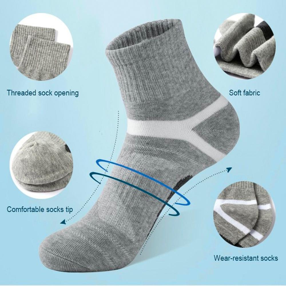 5 пар/лот высококачественные хлопковые новые осенние мужские носки для бега, зимы, повседневные дышащие носки для активного отдыха, спортивные носки в полоску EUR38-45