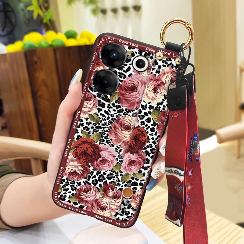 Для мамы чехол для телефона в китайском стиле для Tecno Camon20 Pro 5G/CK8n Модный ремешок на запястье Мягкий чехол Держатель для телефона Грязеотталкивающий