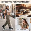 Retro Lightweight Vintage Stereo Earphone Compatible with Most Mobile Phones Over-Ear Headphones, Feel, Under-Wire Headphones, Hi-Fi Headset, (Black)