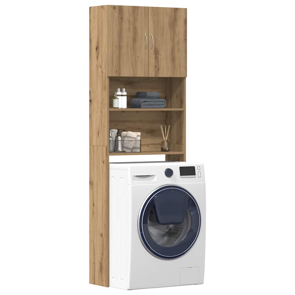 Washing Machine Cabinet in Artisan Oak 64 x 24 x 190 cm Engineered Wood