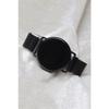 Unisex Black Magnetic Mesh Cord Touch Wristwatch