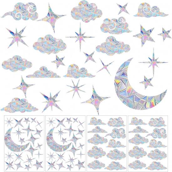 4 Sheets Anti Collision Window Clings, Rainbow Reflection Window Sticker to Prevent Bird Strikes Bird Alert Static Decals Window Strike Prevention