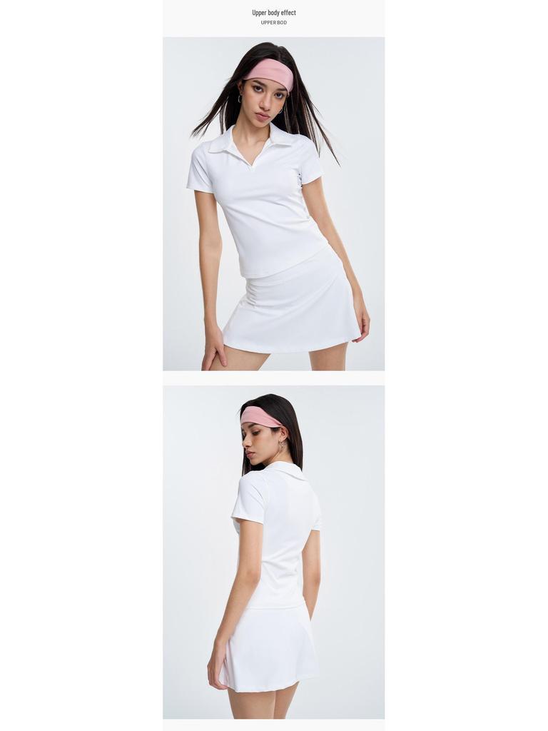 Женская быстросохнущая теннисная рубашка-поло для занятий спортом на открытом воздухе и йогой